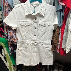 Zara White denim romper